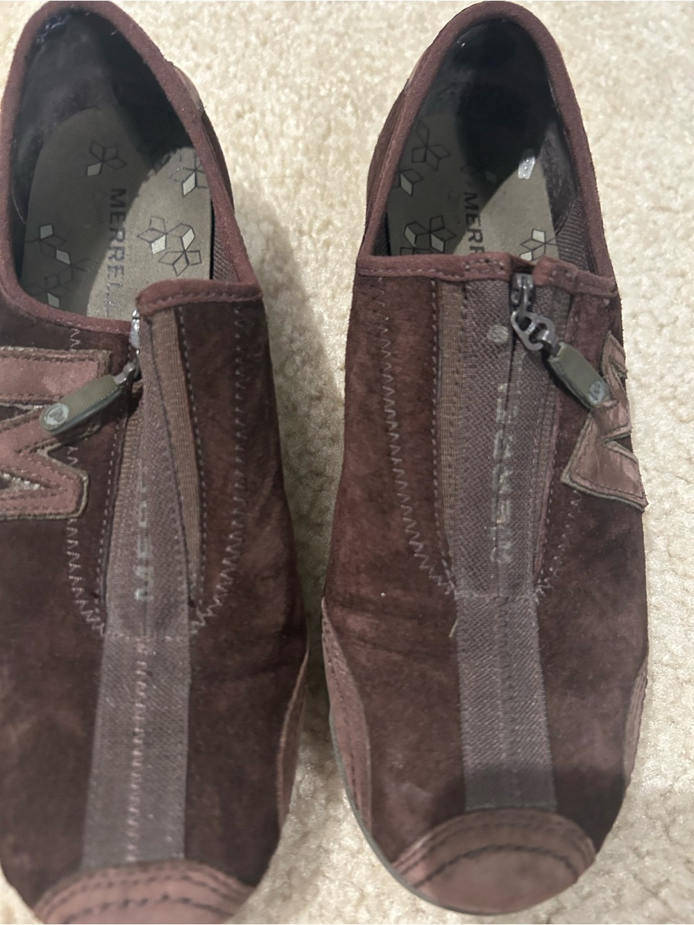 Merrell Women’s Arabasque brown leather Performance Shoes Slip on  EUC 6 - Picture 7 of 8
